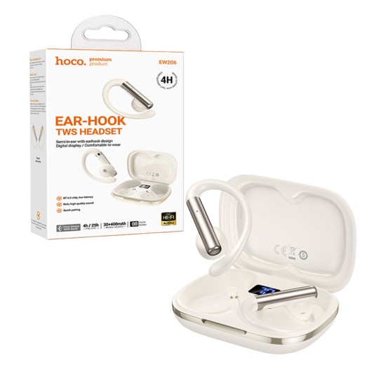 Hoco True Wireless Earbuds EW206 Mist Milk White